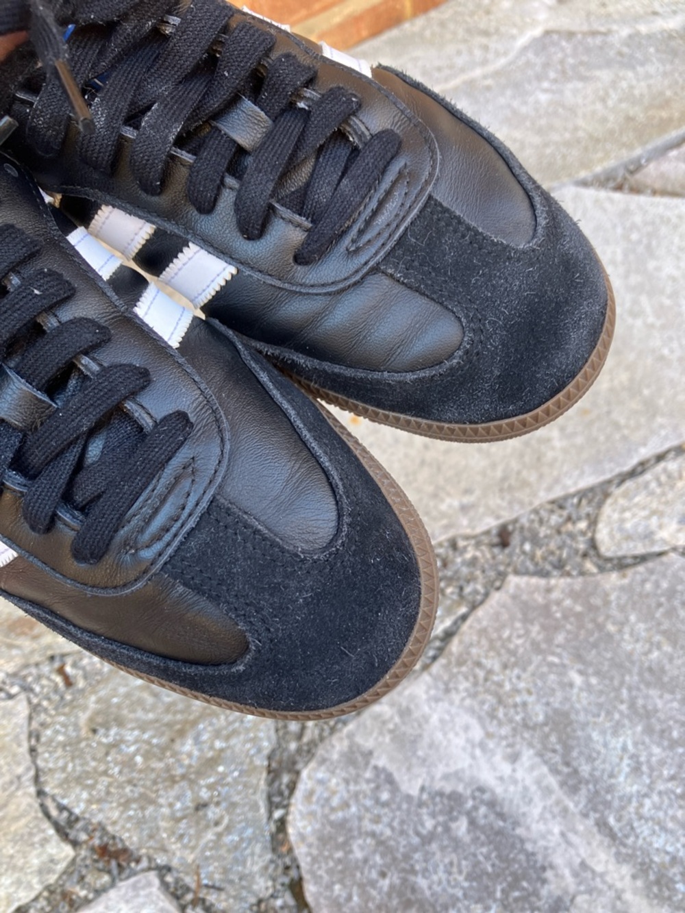 adidas Samba OG Black with White Stripes and Brown Gum Sole - Picture 13 of 17